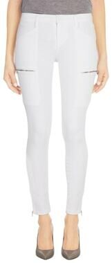 J Brand Kassidy Zip-Pocket Skinny Jeans, White (BLANC) SIZE 29